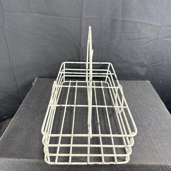 Vintage Mid-Century Modern White Wire 8-Glass Drink Caddy Classic Retro Design - Picture 4 of 7